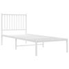 vidaXL Cadre de lit m&eacute;tal sans matelas avec t&ecirc;te de lit blanc 75x190cm