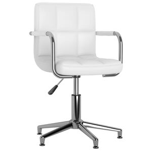 vidaXL Chaise de bureau pivotante Blanc Similicuir