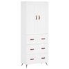 vidaXL Buffet haut Blanc 69,5x34x180 cm Bois d'ing&eacute;nierie