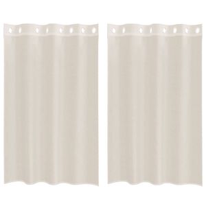 vidaXL Rideaux en voile avec &oelig;illets 2 pcs cr&egrave;me 140x175 cm