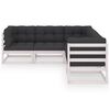vidaXL Salon de jardin 5 pcs avec coussins Bois de pin massif