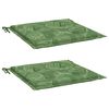 vidaXL Coussins de chaise lot de 2 motif de feuilles 40x40x4 cm tissu