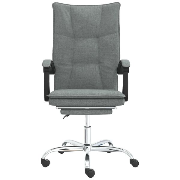 vidaXL Fauteuil inclinable de bureau Gris fonc&eacute; Tissu
