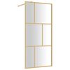 vidaXL Paroi de douche avec verre ESG transparent dor&eacute; 80x195 cm
