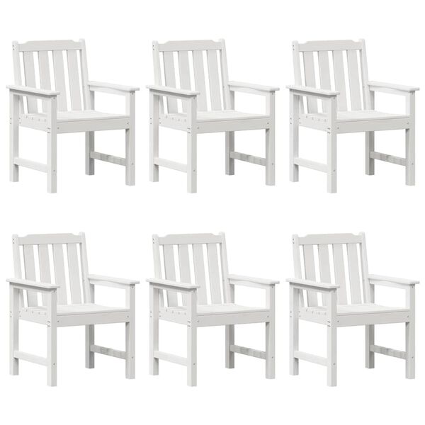 vidaXL Chaise de jardin 6 pcs Blanc 65,5 x 59 x 88 cm Poly&eacute;thyl&egrave;ne