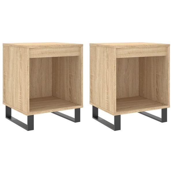 vidaXL Tables de chevet 2 pcs chêne sonoma 40x35x50 cm bois ingénierie