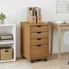 vidaXL Cabinet roulant MOSS Brun Miel 34 x 39 x 56 cm Pin massif