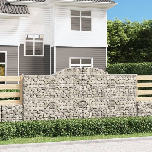 vidaXL Paniers à gabions arqués 30 pcs 300x50x140/160 cm fer galvanisé