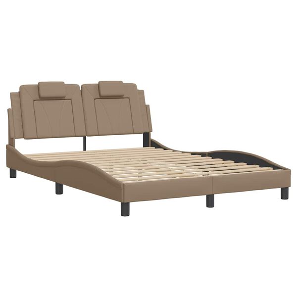 vidaXL Cadre de lit Viana sans matelas cappuccino 120x200 cm similicuir