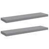 vidaXL &Eacute;tag&egrave;res murales flottantes 2 pcs gris 90x23,5x3,8 cm MDF