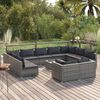 vidaXL Salon de jardin 12 pcs avec coussins Gris Résine tressée