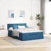 vidaXL Cadre de lit ottoman avec matelas bleu fonc&eacute; 140x190 cm velours