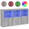 vidaXL Buffet avec lumi&egrave;res LED sonoma gris 181,5x37x100 cm