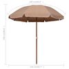 vidaXL Parasol de jardin avec m&acirc;t en acier 240 cm taupe