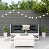 vidaXL Salon de jardin 3 pcs avec coussins blanc bois de pin massif
