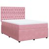 vidaXL Sommier &agrave; lattes de lit avec matelas Rose 140x190 cm Velours
