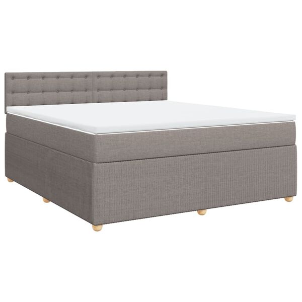 vidaXL Sommier &agrave; lattes de lit avec matelas Taupe 180x200 cm Tissu