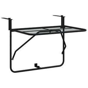 vidaXL Table de balcon Noir 60x40 cm Acier