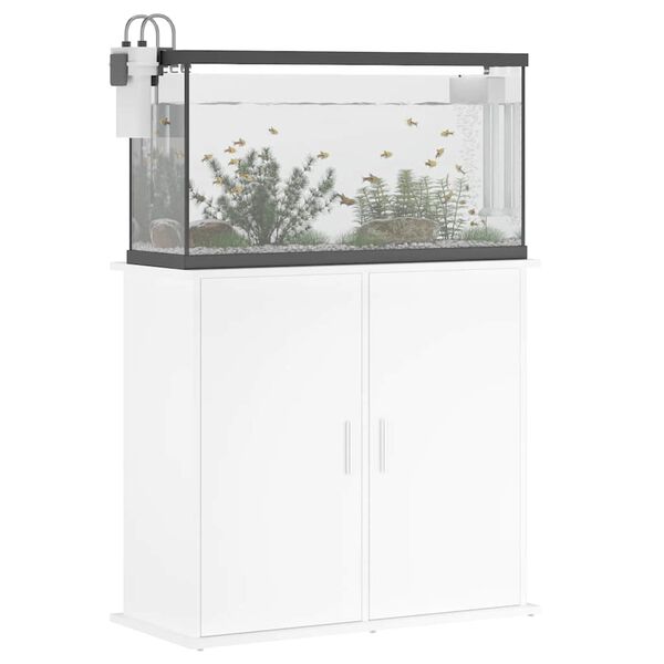 vidaXL Support pour aquarium blanc 81x36x73 cm bois d'ing&eacute;nierie
