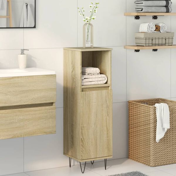 vidaXL Armoire salle de bain chêne sonoma 30x30x100 cm