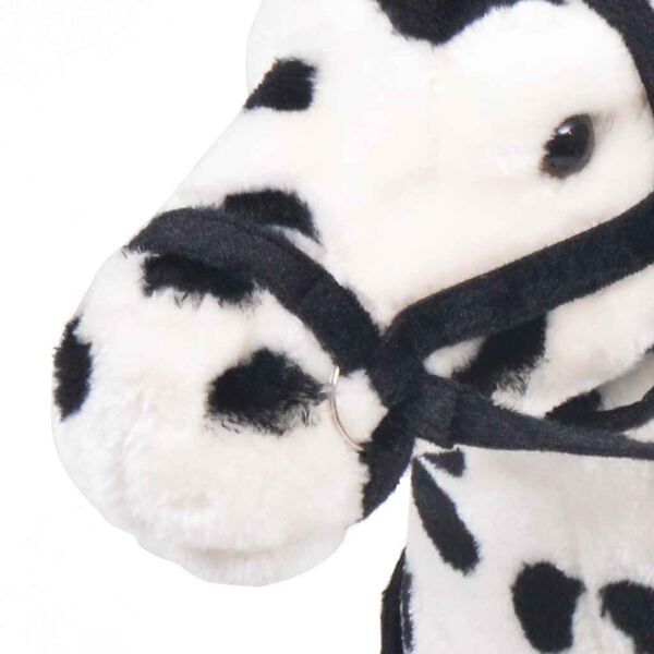 vidaXL Jouet en peluche Cheval Noir et blanc XXL