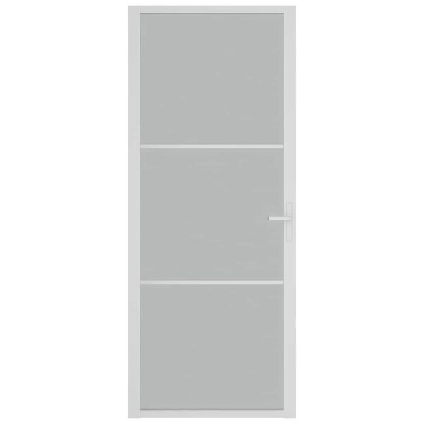 vidaXL Porte int&eacute;rieure 83x201,5 cm Blanc Verre mat et aluminium