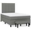 vidaXL Sommier &agrave; lattes de lit avec matelas gris fonc&eacute; 120x190cm tissu