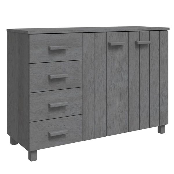 vidaXL Buffet HAMAR Gris foncé 113x40x80 cm Bois massif de pin