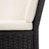 vidaXL Salon de jardin 8 pcs avec coussins résine tressée noir