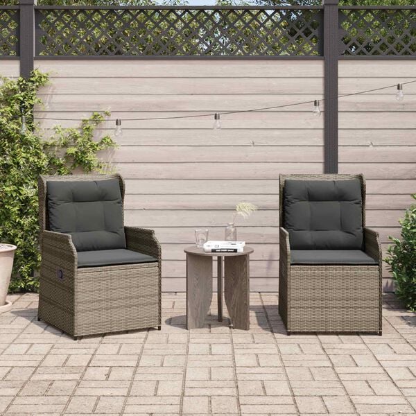 vidaXL Banc de jardin 2 pcs Gris polyrotin