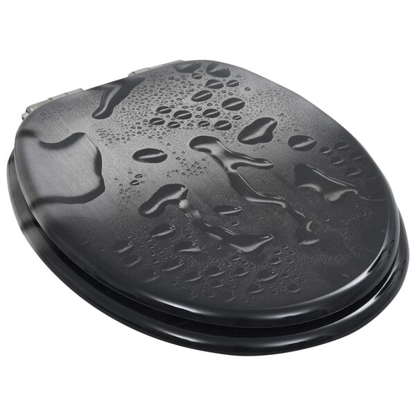 vidaXL lot de 2 Siège WC MDF Couvercle fermeture douceur Goutte d'eau