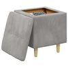 vidaXL Pouf de rangement Gris clair 40 x 40 x 45 cm Velours