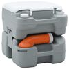 vidaXL Toilette de Camping Gris et blanc 41,5 x 36,5 x 37,5 cm