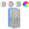 vidaXL Meuble TV mural avec lumi&egrave;res LED gris b&eacute;ton 30,5x35x70 cm