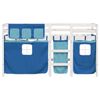 vidaXL Lit mezzanine enfants avec rideaux sans matelas bleu 90x200cm