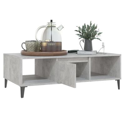 vidaXL Table basse gris béton 103,5x60x35 cm bois d'ingénierie