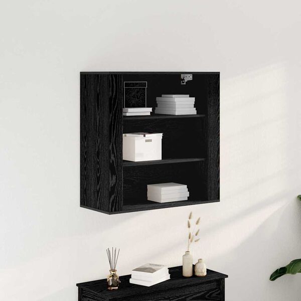 vidaXL Meuble mural Ch&ecirc;ne noir 80 x 33 x 80 cm Bois d'ing&eacute;nierie