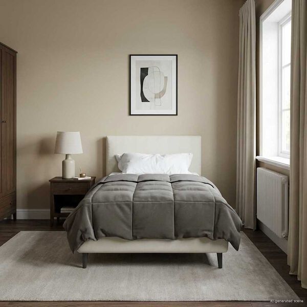 vidaXL Duvet d'&eacute;t&eacute; simple Matelass&eacute; Gris clair 140 x 220 cm Microfibre