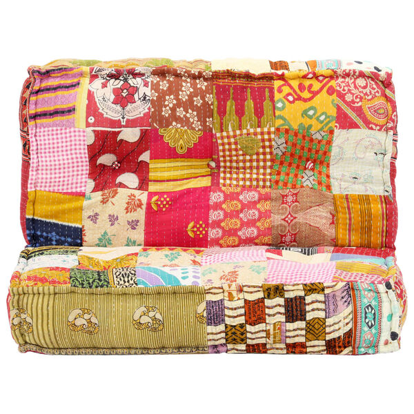 vidaXL Pouf 100x100x20 cm Patchwork Tissu