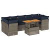 vidaXL Salon de jardin 8 pcs avec coussins gris r&eacute;sine tress&eacute;e