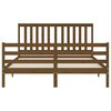 vidaXL Cadre de lit avec t&ecirc;te de lit marron miel 160x200cm bois massif