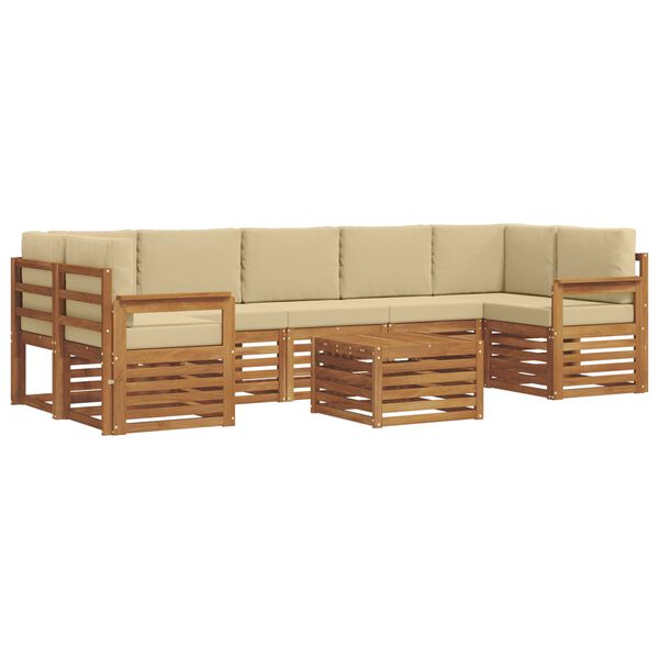 vidaXL Ensemble de canap&eacute;s d'ext&eacute;rieur 8 pcs Naturel et Beige