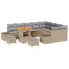 vidaXL Ensemble de canapé de jardin 12 pcs Beige Poly rotin