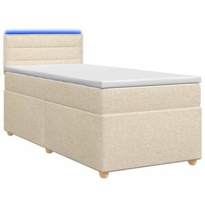 vidaXL Lit boxspring avec matelas Cr&egrave;me 100 x 200 cm Tissu