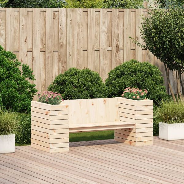 vidaXL Banc avec jardinières 167,5x60x65 cm bois massif de pin