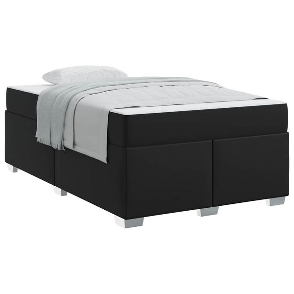 vidaXL Cadre de lit avec matelas Noir 120 x 200 cm tissu