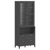 vidaXL Buffet VIKEN gris anthracite 80x40x200 cm bois massif de pin