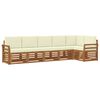vidaXL Ensemble de canap&eacute;s d'ext&eacute;rieur 6 pc Naturel et Cr&egrave;me Polyester