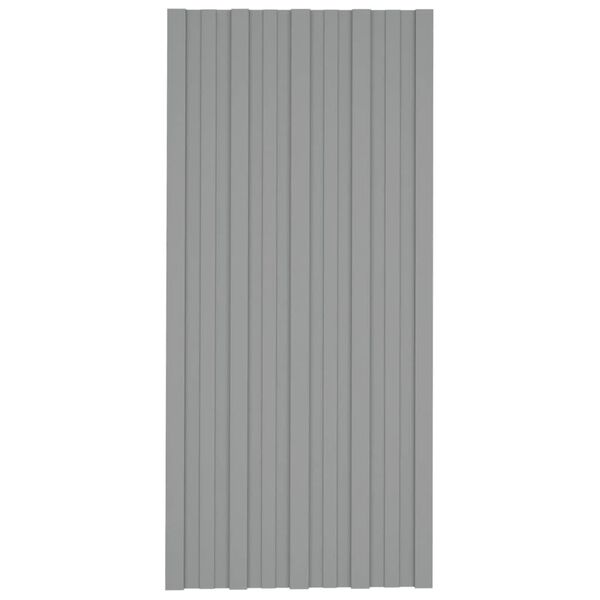vidaXL Panneaux de toiture 12 pcs Acier galvanisé Gris 100x45 cm
