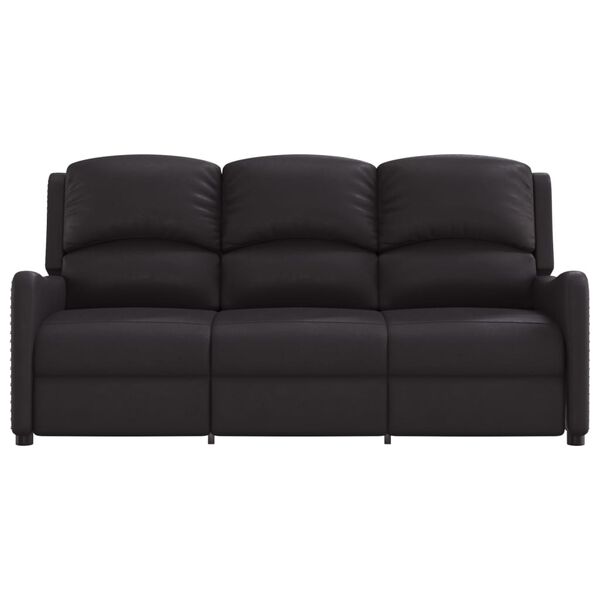 vidaXL Fauteuil de massage inclinable 3places noir brillant similicuir